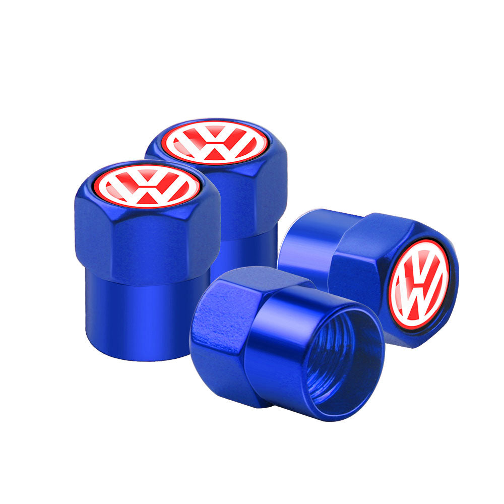 VW Dust Caps Blue Set of 4 valve caps