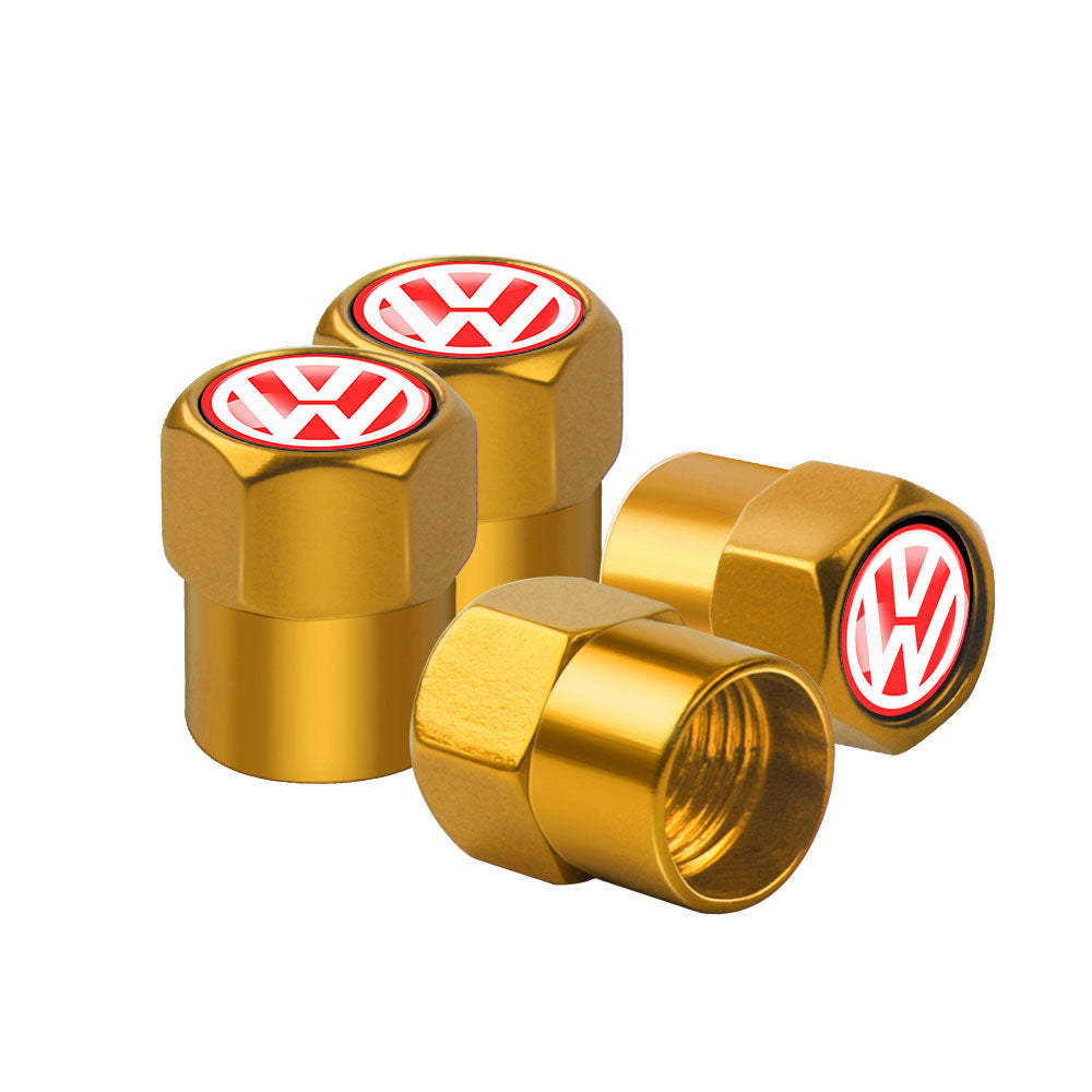 VW Dust Caps gold Set of 4 valve caps