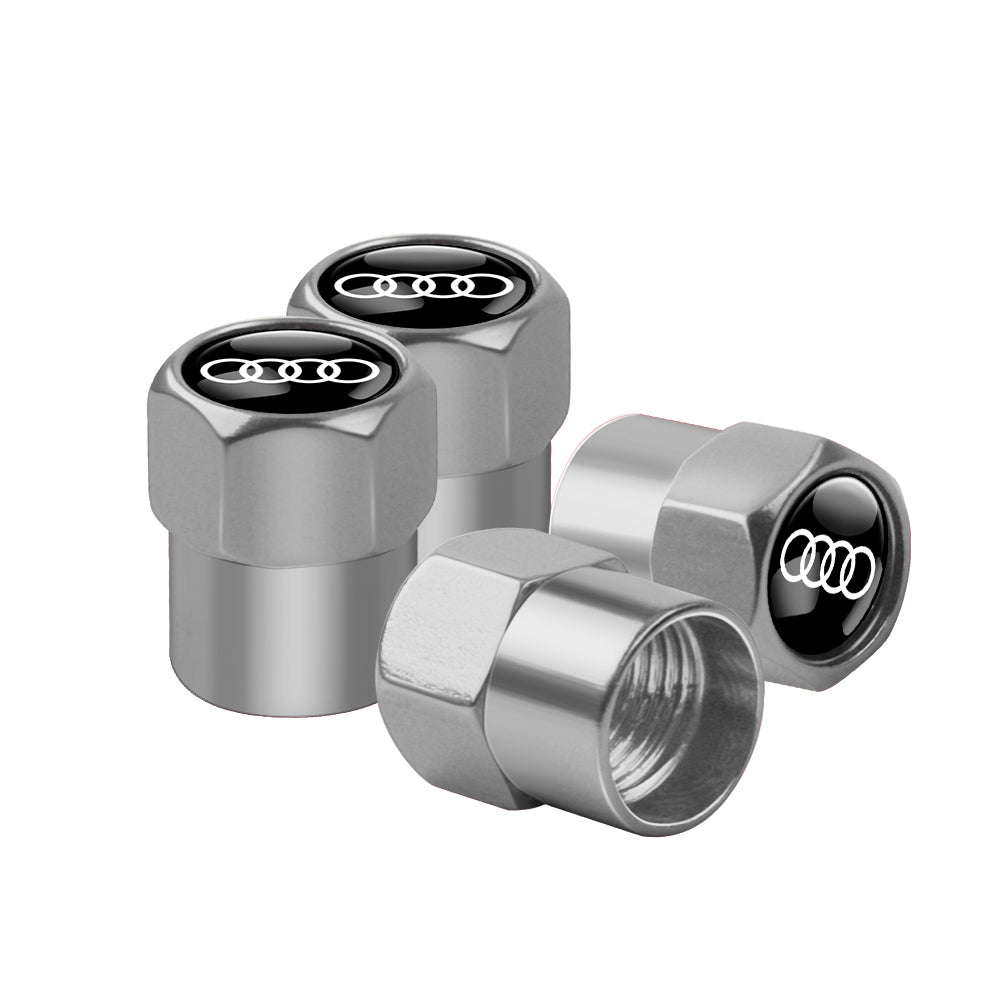 Audi Dust Caps Silver SET OF 4 Pcs