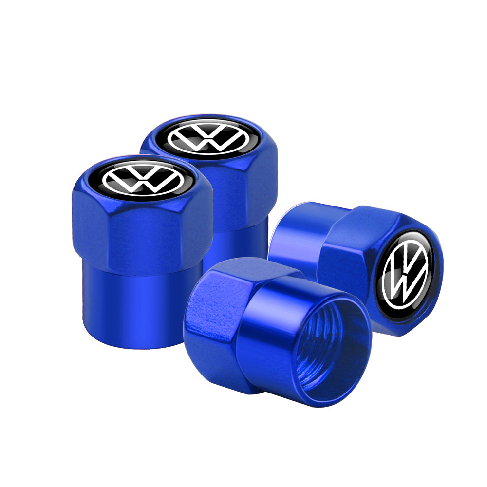 VW Dust Caps Blue Set of 4 valve caps