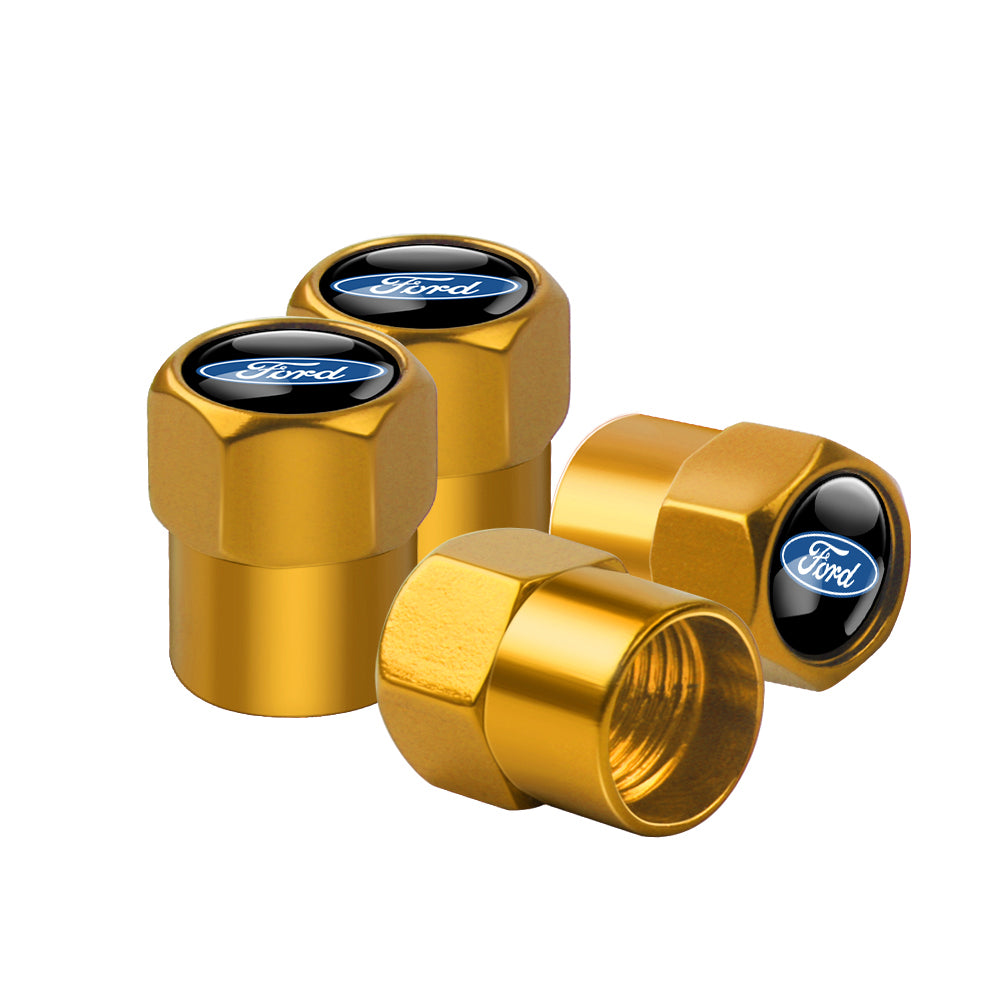 Ford Dust Caps Gold SET OF 4 Pcs