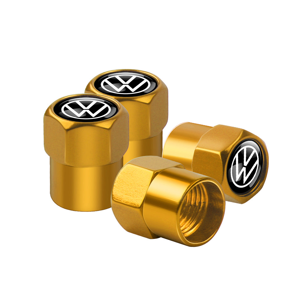 VW Dust Caps gold Set of 4 valve caps