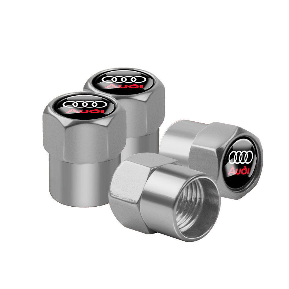 Audi Dust Caps Silver SET OF 4 Pcs