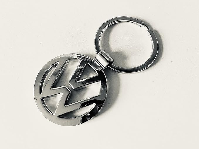 vw keyring silver rounded shape