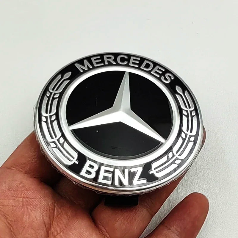 Mercedes Benz Wheel Centre Caps 75mm Black 4pcs