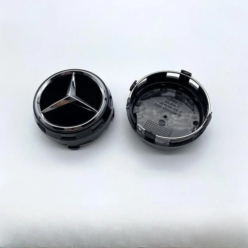 Mercedes Benz Centre Caps 75mm Black 4Pcs